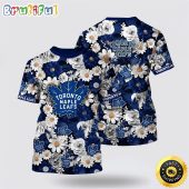 NHL Toronto Maple Leafs All Over Print T Shirt Tropical Begonia Flower Pattern Summer T Shirt