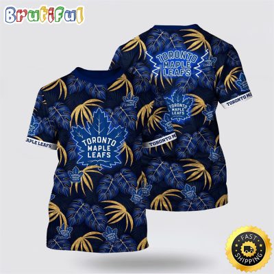 NHL Toronto Maple Leafs All Over Print T Shirt Tropical Motifs Summer T Shirt
