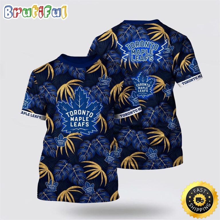 NHL Toronto Maple Leafs All Over Print T Shirt Tropical Motifs Summer T Shirt
