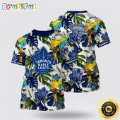 NHL Toronto Maple Leafs All Over Print T Shirt Tropical Parrot Pattern Summer T Shirt