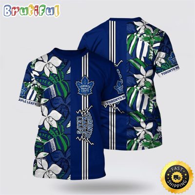 NHL Toronto Maple Leafs All Over Print T Shirt Tropical Tropical Forest Floral Pattern Summer T Shirt