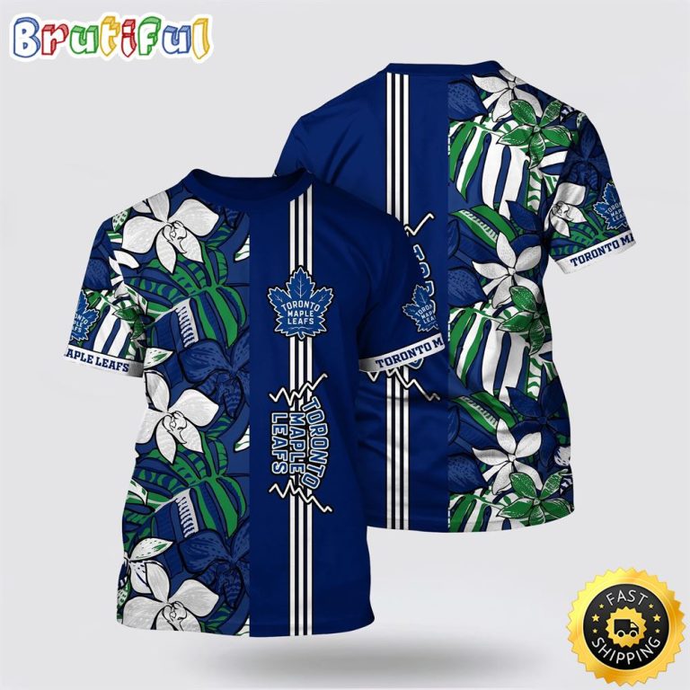 NHL Toronto Maple Leafs All Over Print T Shirt Tropical Tropical Forest Floral Pattern Summer T Shirt