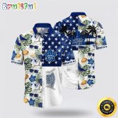 NHL Toronto Maple Leafs Hawaiian Shirt Tropical Hat And Glasses Pattern Summer Hawaiian Shirt