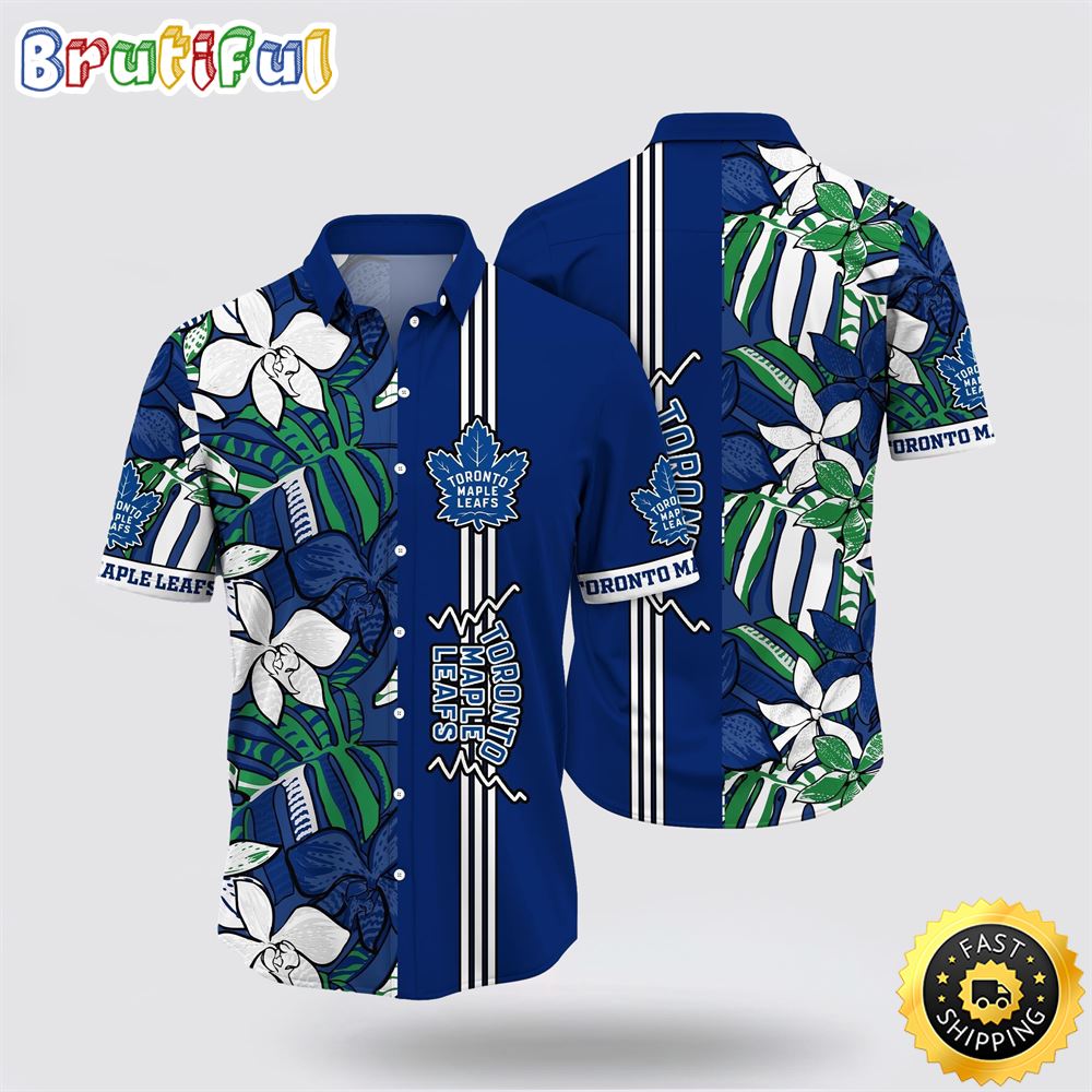 NHL Toronto Maple Leafs Hawaiian Shirt Tropical Tropical Forest Floral Pattern Summer Hawaiian Shirt