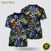 NHL Toronto Maple Tikis All Over Print T Shirt Tropical Tiki Pattern Summer T Shirt