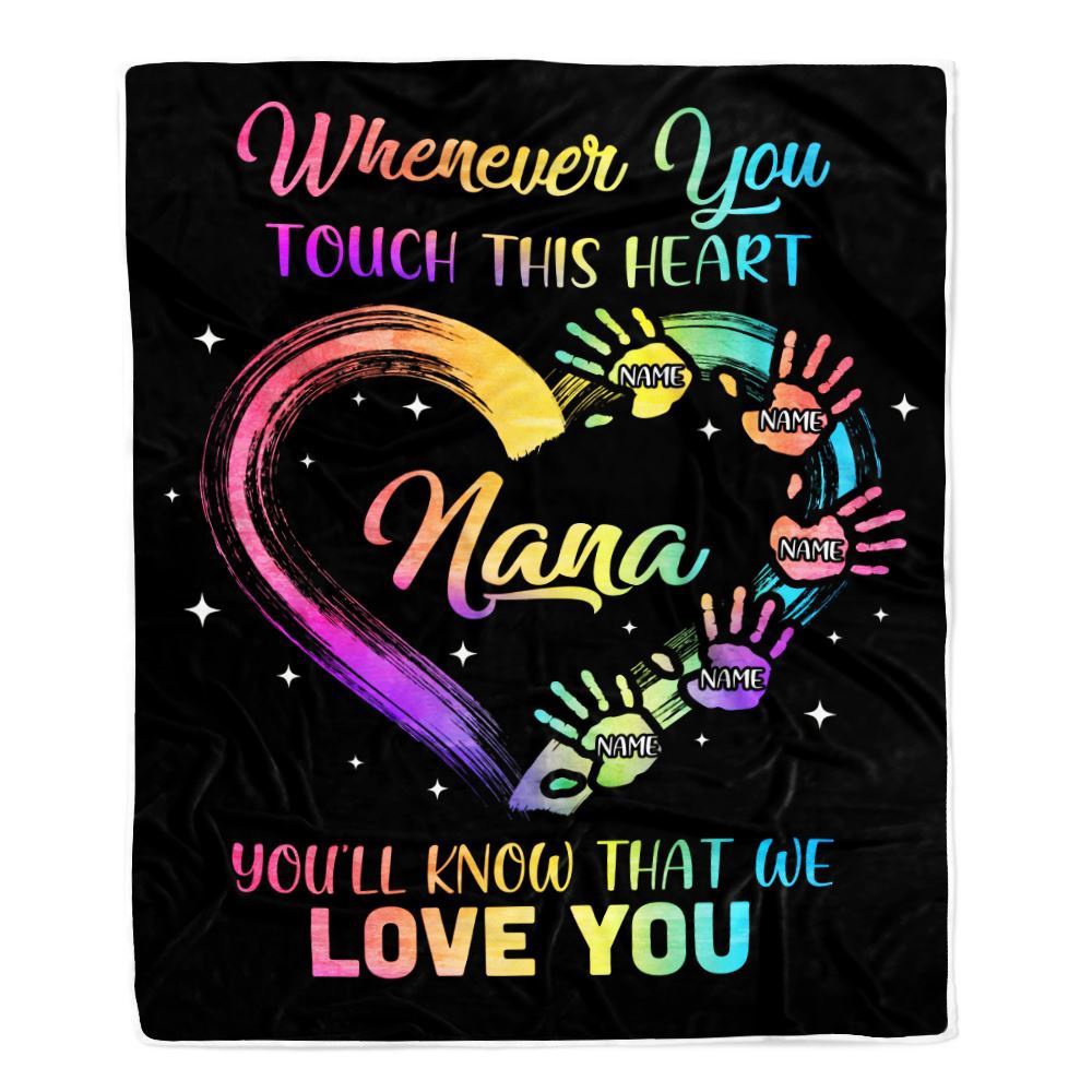 Nana Blanket From Grandkids Granddaughter Grandson We Love You Grandparent, Personalized Blanket For Mom, Mother's Day Gifts Blanket