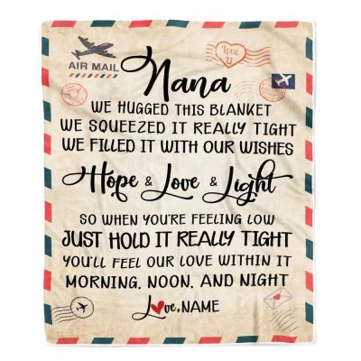 Nana Blanket From Grandkids We Hugged This Blanket Mail Letter, Personalized Blanket For Mom, Mother's Day Gifts Blanket