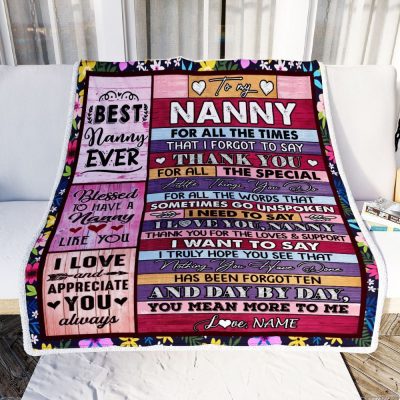 Nanny Blanket From Kids Thank You For The Love, Personalized Blanket For Mom, Mother's Day Gifts Blanket
