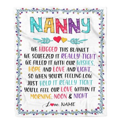 Nanny Blanket From Kids We Hugged This Blanket 1, Personalized Blanket For Mom, Mother's Day Gifts Blanket