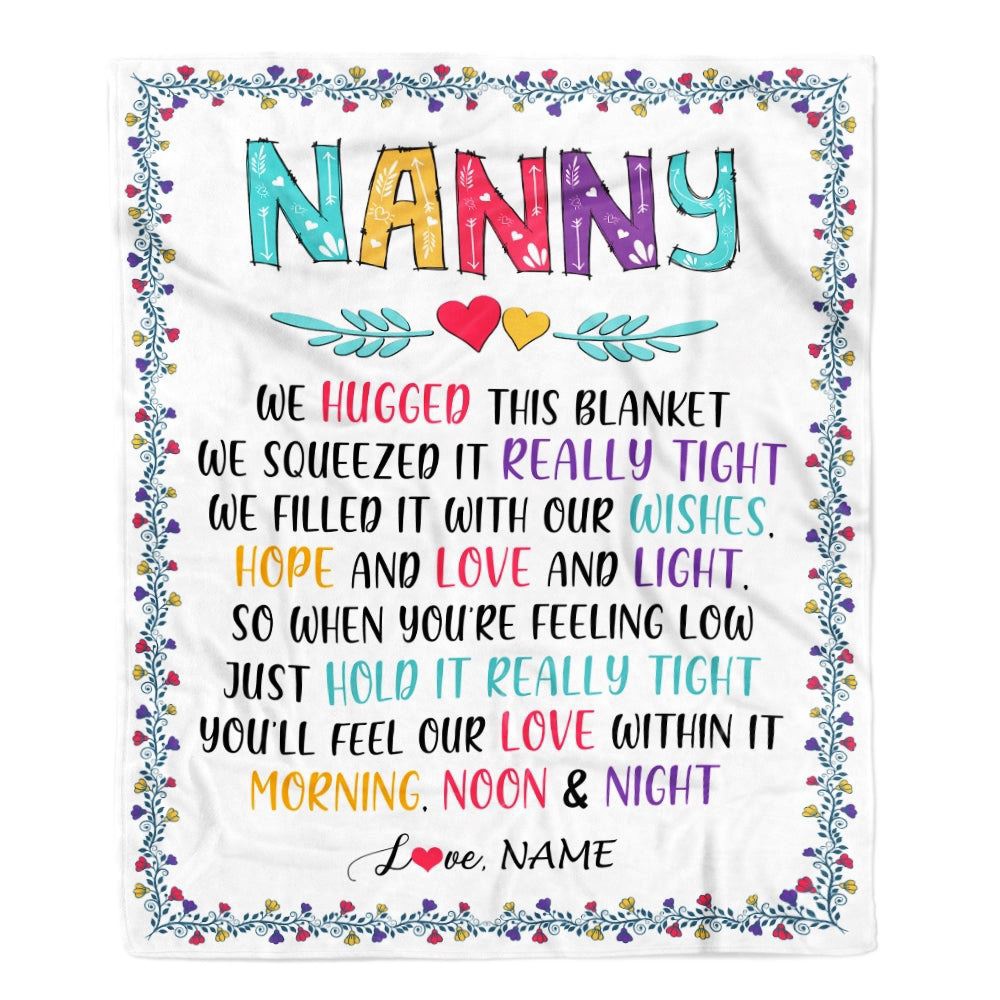 Nanny Blanket From Kids We Hugged This Blanket 1, Personalized Blanket For Mom, Mother's Day Gifts Blanket