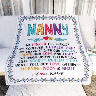 Nanny Blanket From Kids We Hugged This Blanket 1, Personalized Blanket For Mom, Mother's Day Gifts Blanket