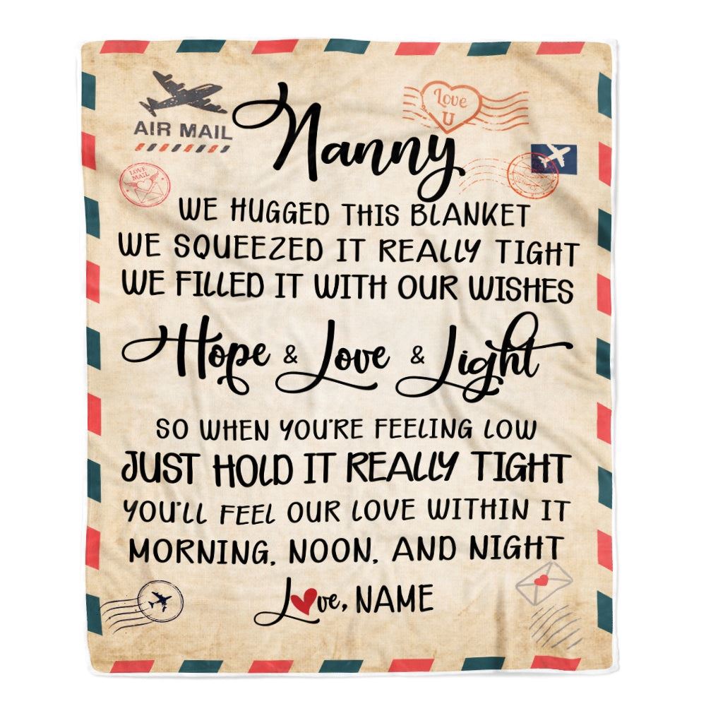 Nanny Blanket From Kids We Hugged This Blanket Mail Letter, Personalized Blanket For Mom, Mother's Day Gifts Blanket Nanny Blanket From Kids We Hugged This Blanket Mail Letter, Personalized Blanket For Mom, Mother's Day Gifts Blanket