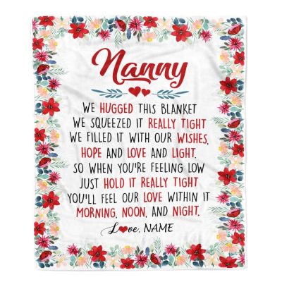Nanny Blanket From Kids We Hugged This Blanket, Personalized Blanket For Mom, Mother's Day Gifts Blanket