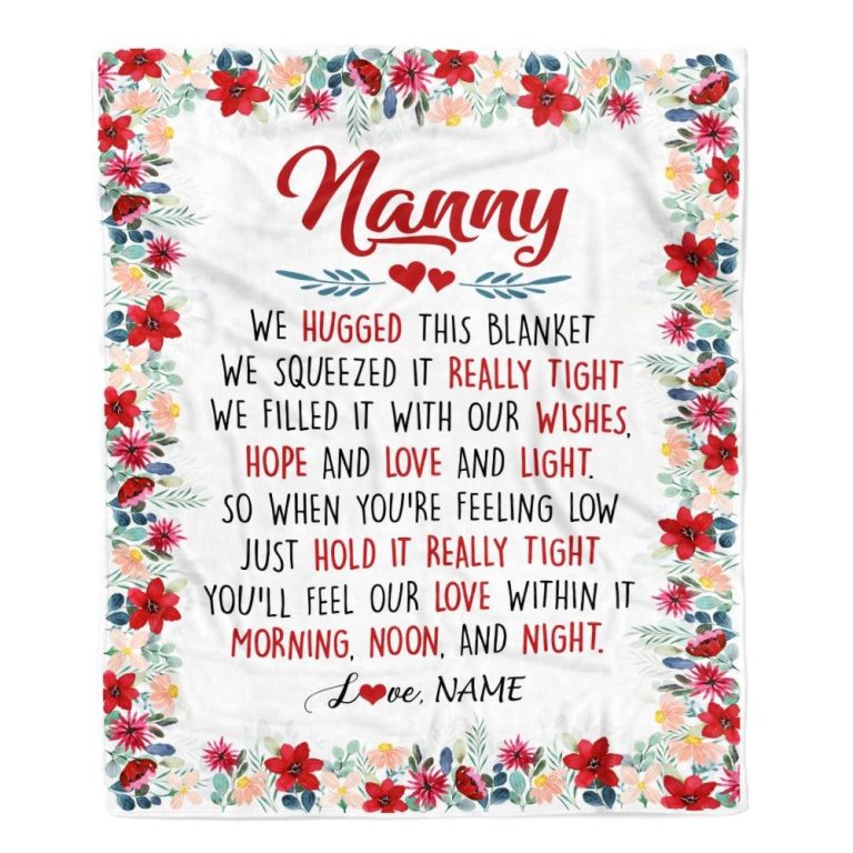 Nanny Blanket From Kids We Hugged This Blanket, Personalized Blanket For Mom, Mother's Day Gifts Blanket