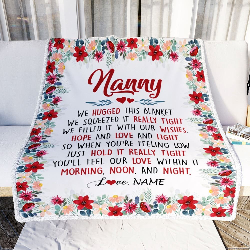 Nanny Blanket From Kids We Hugged This Blanket, Personalized Blanket For Mom, Mother's Day Gifts Blanket Nanny Blanket From Kids We Hugged This Blanket, Personalized Blanket For Mom, Mother's Day Gifts Blanket