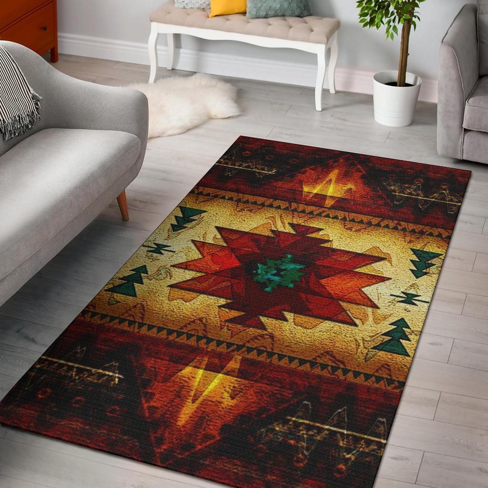 Native American Rug, Native Rugs, United Tribes Brown Design Native American Area Rug