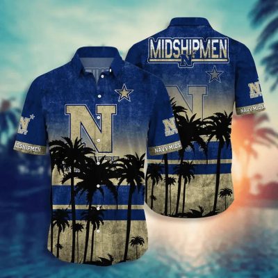 Navy Midshipmen Aloha Hawaiian Shirt, NCAA Hawaiian Shirt