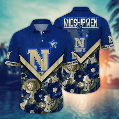 Navy Midshipmen NCAA Flower Aloha Hawaiian Shirt 5, NCAA Hawaiian Shirt
