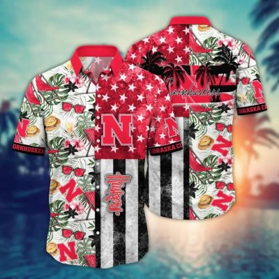 Nebraska Cornhuskers NCAA Flower Aloha Hawaiian Shirt 11, NCAA Hawaiian Shirt