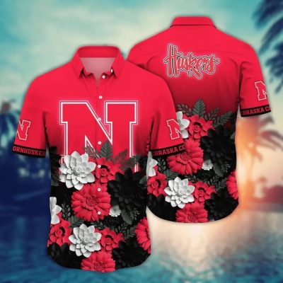 Nebraska Cornhuskers NCAA Flower Aloha Hawaiian Shirt 13, NCAA Hawaiian Shirt