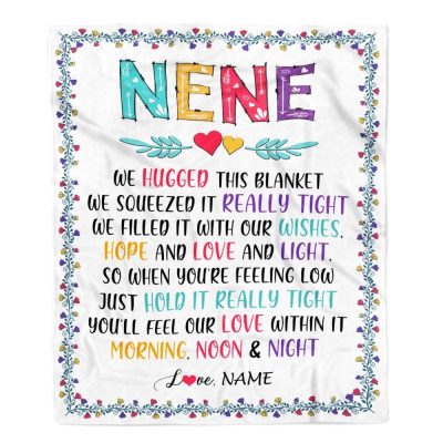 Nene Blanket From Grandkids We Hugged This Blanket, Personalized Blanket For Mom, Mother's Day Gifts Blanket