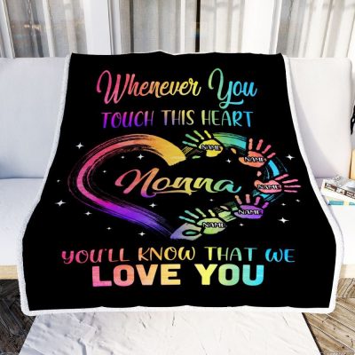 Nonna Blanket From Grandkids Granddaughter Grandson We Love You Grandparent, Personalized Blanket For Mom, Mother's Day Gifts Blanket