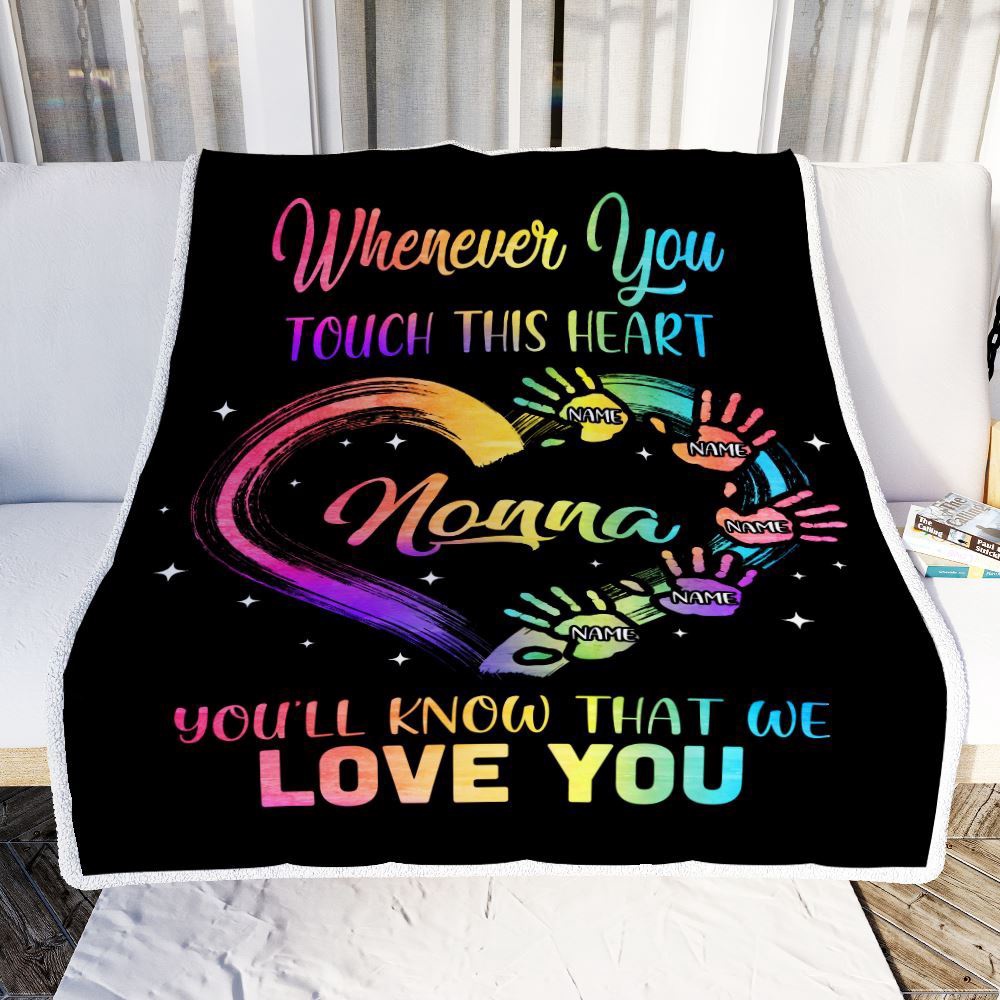 Nonna Blanket From Grandkids Granddaughter Grandson We Love You Grandparent, Personalized Blanket For Mom, Mother's Day Gifts Blanket