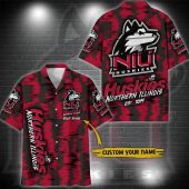 Northern Illinois Huskies Aloha Hawaiian Shirt Custom Your Name, NCAA Hawaiian Shirt