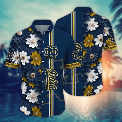 Notre Dame Fighting Irish Style Hot Trending Summer NCAA Flower Aloha Hawaiian Shirt, NCAA Hawaiian Shirt