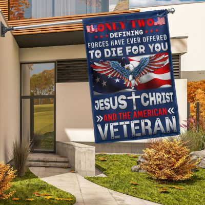 Memorial Day Jesus Christ And The American Veteran Patriotic American Eagle Flag TPT1284F - Flagwix