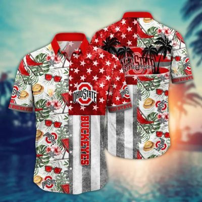 Ohio State Buckeyes Style Hot Trending Summer NCAA Flower Aloha Hawaiian Shirt 10, NCAA Hawaiian Shirt