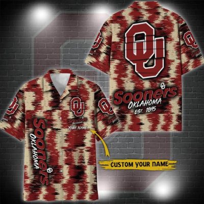 Oklahoma Sooners Aloha Hawaiian Shirt Custom Your Name, NCAA Hawaiian Shirt
