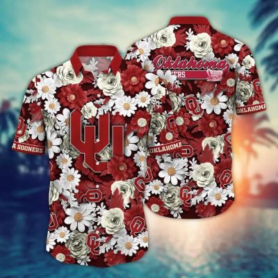 Oklahoma Sooners NCAA Flower Aloha Hawaiian Shirt 6, NCAA Hawaiian Shirt
