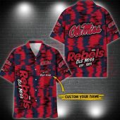 Ole Miss Rebels Aloha Hawaiian Shirt Custom Your Name, NCAA Hawaiian Shirt