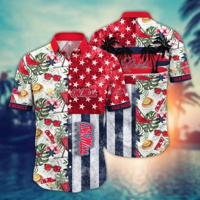 Ole Miss Rebels NCAA Flower Aloha Hawaiian Shirt 11, NCAA Hawaiian Shirt