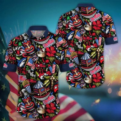 Ole Miss Rebels NCAA Flower Aloha Hawaiian Shirt 14, NCAA Hawaiian Shirt