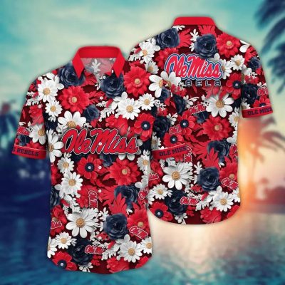 Ole Miss Rebels NCAA Flower Aloha Hawaiian Shirt 9, NCAA Hawaiian Shirt