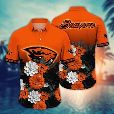 Oregon State Beavers NCAA Flower Aloha Hawaiian Shirt 13, NCAA Hawaiian Shirt