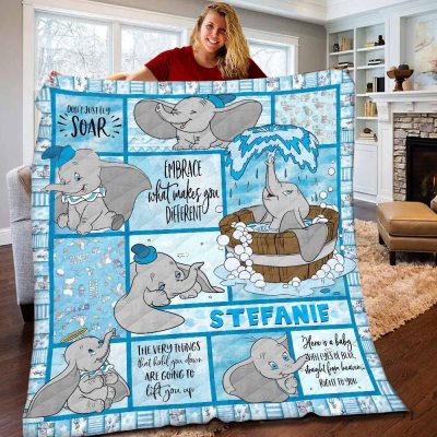 Personalized Disney Dumbo Fleece Blanket For Baby Personalized Disney Dumbo Fleece Blanket For Baby