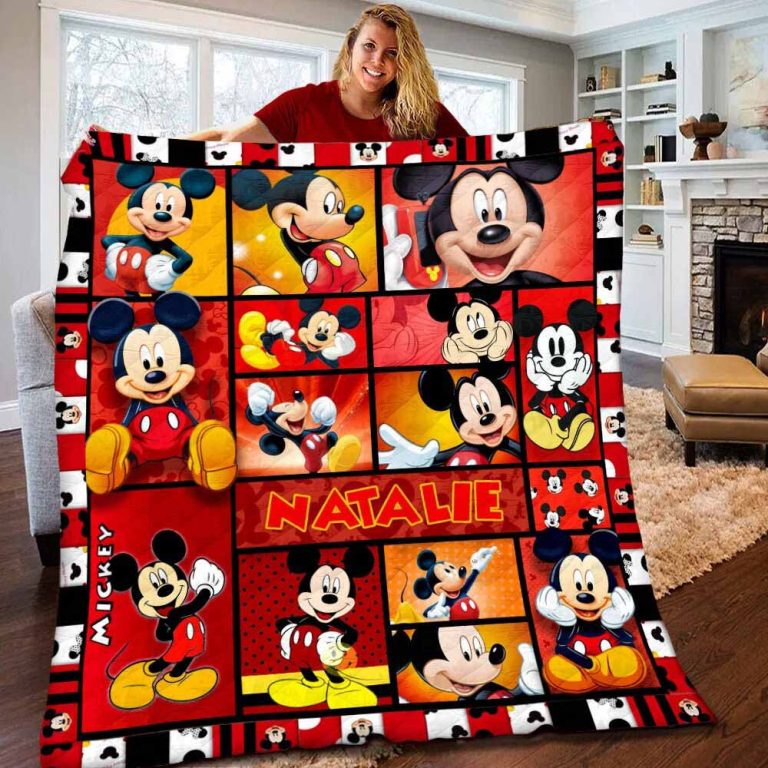Personalized Disney Mickey Mouse Fleece Throw Blanket - Musicdope90s