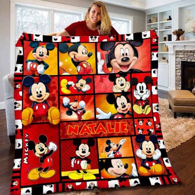 Personalized Disney Mickey Mouse Fleece Throw Blanket Personalized Disney Mickey Mouse Fleece Throw Blanket