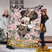 Personalized Disney Minnie Mouse Blanket Minnie Mickey Birthday Blanket Floral Minnie Blanket Disneyland Trip 2023Disney Christmas Gift - Musicdope90s