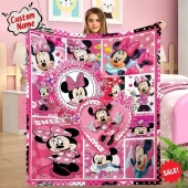 Personalized Minnie Mouse Fleece Blanket Disney Blanket Minnie Mickey Mouse Gifts Minnie Mouse Baby Blanket Custom Blanket with Name - Musicdope90s
