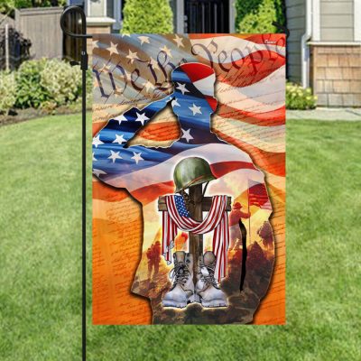 Memorial Day FLAGWIX U.S. Veteran Memorial American We The People Saluting Soldier Flag MLN2753F - Flagwix