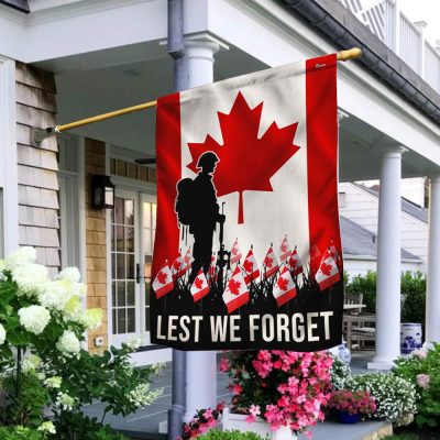 FLAGWIX Canadian Veteran Memorial Lest We Forget Canada Flag MLN2545F - Flagwix
