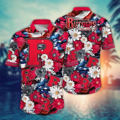 Rutgers Scarlet Knights NCAA Aloha Hawaiian Shirt 1, NCAA Hawaiian Shirt