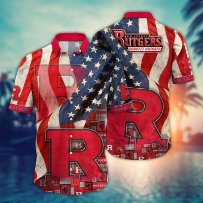 Rutgers Scarlet Knights NCAA Flower Aloha Hawaiian Shirt 10, NCAA Hawaiian Shirt