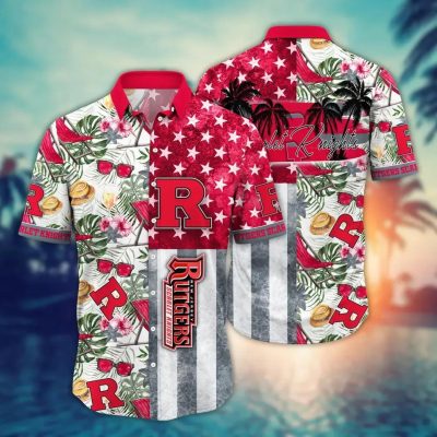 Rutgers Scarlet Knights NCAA Flower Aloha Hawaiian Shirt 11, NCAA Hawaiian Shirt