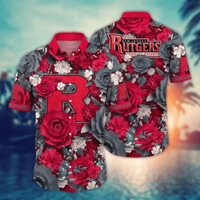 Rutgers Scarlet Knights NCAA Flower Aloha Hawaiian Shirt 5, NCAA Hawaiian Shirt