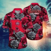 Rutgers Scarlet Knights NCAA Flower Aloha Hawaiian Shirt 7, NCAA Hawaiian Shirt